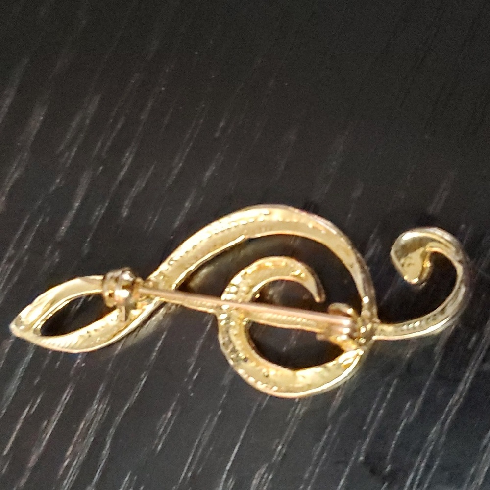 Treble Clef Brooch - Picture 3 of 4
